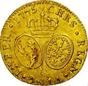 France Louis D'or Louis XVI 1775 & KM# 567.16 CHRS REGN VINC IMPER 1775 & coin reverse