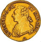 France Louis D'or Louis XVI 1775 W KM# 567.15 LUD XVI D G FR ET NAV REX DUVIV coin obverse France Louis D'or Louis XVI 1775 W KM# 567.15 LUD XVI D G FR ET NAV REX DUVIV coin obverse