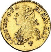 France Louis D'or Louis XVI 1782 H KM# 567.5 LUD XVI D G FR ET NAV REX DUVIV coin obverse