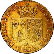 France Louis D'or Louis XVI 1785 A KM# 591.1 CHRS REGN VINC IMPER 1786 A coin reverse France Louis D'or Louis XVI 1785 A KM# 591.1 CHRS REGN VINC IMPER 1786 A coin reverse