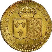 France Louis D'or Louis XVI 1785 K KM# 591.8 CHRS REGN VINC IMPER 1785 K coin reverse France Louis D'or Louis XVI 1785 K KM# 591.8 CHRS REGN VINC IMPER 1785 K coin reverse