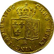 France Louis D'or Louis XVI 1786 B KM# 591.3 CHRS REGN VINC IMPER 1787 B coin reverse France Louis D'or Louis XVI 1786 B KM# 591.3 CHRS REGN VINC IMPER 1787 B coin reverse