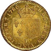 France Louis D'or Louis XVI 1786 T KM# 591.14 CHRS REGN VINC IMPER 1786 T coin reverse France Louis D'or Louis XVI 1786 T KM# 591.14 CHRS REGN VINC IMPER 1786 T coin reverse
