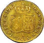 France Louis D'or Louis XVI 1787 I KM# 591.7 CHRS REGN VINC IMPER 1787 I coin reverse France Louis D'or Louis XVI 1787 I KM# 591.7 CHRS REGN VINC IMPER 1787 I coin reverse