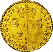 France Louis D'or Louis XVI 1788 N KM# 591.11 CHRS REGN VINC IMPER 1788 N coin reverse France Louis D'or Louis XVI 1788 N KM# 591.11 CHRS REGN VINC IMPER 1788 N coin reverse