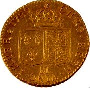 France Louis D'or Louis XVI 1789 M KM# 591.9 CHRS REGN VINC IMPER 1780 M coin reverse