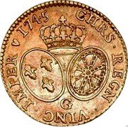 France Louis D'or (Louis XV) KM# 513.8 CHRS REGN VINC IMPER 1745 G coin reverse France Louis D'or (Louis XV) KM# 513.8 CHRS REGN VINC IMPER 1745 G coin reverse