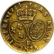 France Louis D'or (Louis XV) KM# 513.18 CHRS REGN VINC IMPER 1744 R coin reverse France Louis D'or (Louis XV) KM# 513.18 CHRS REGN VINC IMPER 1744 R coin reverse