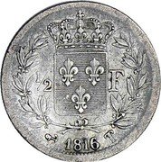 France 1/2 Franc Louis XVIII 1816 T KM# 708.10 1/2 F 1816 T coin reverse France 1/2 Franc Louis XVIII 1816 T KM# 708.10 1/2 F 1816 T coin reverse