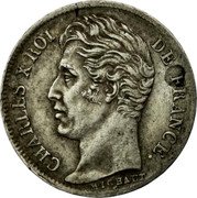 France 1/2 Franc Charles X 1826 B KM# 723.2 CHARLES X ROI DE FRANCE. MICHAUT coin obverse