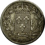 France 1/2 Franc Charles X 1826 B KM# 723.2 1/2 F 1826 B coin reverse