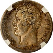 France 1/2 Franc Charles X 1828 D KM# 723.4 CHARLES X ROI DE FRANCE. MICHAUT coin obverse