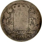 France 1/2 Franc Charles X 1828 T KM# 723.12 1/2 F 1828 T coin reverse