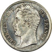 France 1/2 Franc Charles X 1828 W KM# 723.13 CHARLES X ROI DE FRANCE. MICHAUT coin obverse