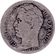 France 1/2 Franc Charles X 1829 Q KM# 723.11 CHARLES X ROI DE FRANCE. MICHAUT coin obverse