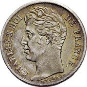 France 1/2 Franc Charles X 1830 A KM# 723.1 CHARLES X ROI DE FRANCE. MICHAUT coin obverse