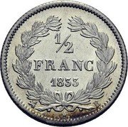 France 1/2 Franc Louis-Philippe I 1833 B KM# 741.2 1/2 FRANC 1838 B coin reverse