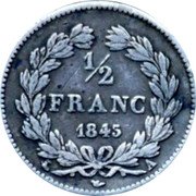 France 1/2 Franc Louis Philippe I 1845 A KM# 741.1 1/2 FRANC 1834 A coin reverse France 1/2 Franc Louis Philippe I 1845 A KM# 741.1 1/2 FRANC 1834 A coin reverse