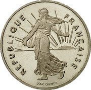 France 1/2 Franc The Sower 1991 KM# 931.2 REPUBLIQUE FRANÇAISE D'AP. O.ROTY coin obverse France 1/2 Franc The Sower 1991 KM# 931.2 REPUBLIQUE FRANÇAISE D'AP. O.ROTY coin obverse