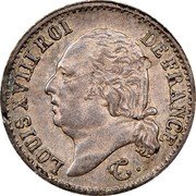 France 1/4 Franc Louis XVIII 1817 BB KM# 714.3 LOUIS XVIII ROI DE FRANCE coin obverse France 1/4 Franc Louis XVIII 1817 BB KM# 714.3 LOUIS XVIII ROI DE FRANCE coin obverse