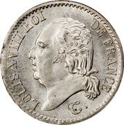 France 1/4 Franc Louis XVIII 1819 A KM# 714.1 LOUIS XVIII ROI DE FRANCE coin obverse