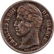 France 1/4 Franc Charles X 1828 BB KM# 722.3 CHARLES X ROI DE FRANCE. MICHAUT coin obverse