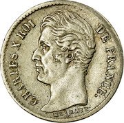 France 1/4 Franc Charles X 1828 H KM# 722.5 CHARLES X ROI DE FRANCE. MICHAUT coin obverse France 1/4 Franc Charles X 1828 H KM# 722.5 CHARLES X ROI DE FRANCE. MICHAUT coin obverse