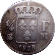 France 1/4 Franc Charles X 1828 M KM# 722.9 1/4 F M 1828 coin reverse