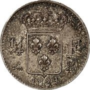 France 1/4 Franc Charles X 1829 B KM# 722.2 1/4 F B 1829 coin reverse