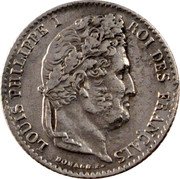 France 1/4 Franc Louis Philippe I 1838 BB KM# 740.3 LOUIS PHILIPPE I ROI DES FRANÇAIS DOMARD.F. coin obverse France 1/4 Franc Louis Philippe I 1838 BB KM# 740.3 LOUIS PHILIPPE I ROI DES FRANÇAIS DOMARD.F. coin obverse