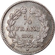 France 1/4 Franc Louis Philippe I 1841 K KM# 740.7 1/4 FRANC 1843 K coin reverse