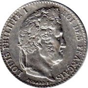 France 1/4 Franc Louis Philippe I 1843 A KM# 740.1 LOUIS PHILIPPE I ROI DES FRANÇAIS DOMARD. F. coin obverse France 1/4 Franc Louis Philippe I 1843 A KM# 740.1 LOUIS PHILIPPE I ROI DES FRANÇAIS DOMARD. F. coin obverse