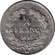 France 1/4 Franc Louis Philippe I 1843 A KM# 740.1 1/4 FRANC 1841 A coin reverse France 1/4 Franc Louis Philippe I 1843 A KM# 740.1 1/4 FRANC 1841 A coin reverse
