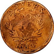 France 10 Centimes Antwerp. Siege Coinage 1814 KM# 7.1 LL ANVERS 1814 JEAN LOUIS GAGNEPAIN coin obverse