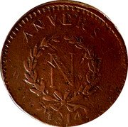 France 10 Centimes Napoleon I Antwerp. Siege Coinage 1814 KM# 5.2 N ANVERS 1814 coin obverse