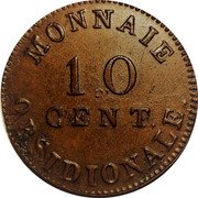 France 10 Centimes Napoleon I Antwerp. Siege Coinage 1814 KM# 5.4 MONNAIE 10 CENT OBSIDIONALE coin reverse France 10 Centimes Napoleon I Antwerp. Siege Coinage 1814 KM# 5.4 MONNAIE 10 CENT OBSIDIONALE coin reverse