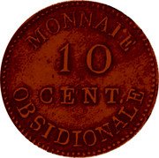 France 10 Centimes Napoleon I Antwerp. Siege Coinage 1814 KM# 5.1 MONNAIE 10 CENT OBSIDIONALE coin reverse