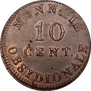 France 10 Centimes Louis XVIII Antwerp. Siege Coinage 1814 KM# 7.2 MONNAIE 10 CENT. OBSIDIONALE. coin reverse France 10 Centimes Louis XVIII Antwerp. Siege Coinage 1814 KM# 7.2 MONNAIE 10 CENT. OBSIDIONALE. coin reverse