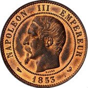 France 10 Centimes Napoleon III 1853 (w) KM# M24 NAPOLEON III EMPEREUR BARRE 1853 coin obverse France 10 Centimes Napoleon III 1853 (w) KM# M24 NAPOLEON III EMPEREUR BARRE 1853 coin obverse