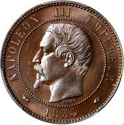 France 10 Centimes Napoleon III 1854 (a) KM# M26 NAPOLEON III EMPEREUR BARRE 1854 coin obverse France 10 Centimes Napoleon III 1854 (a) KM# M26 NAPOLEON III EMPEREUR BARRE 1854 coin obverse