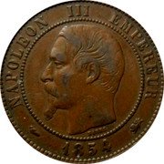 France 10 Centimes Napoleon III 1854 D KM# 771.4 NAPOLEON III EMPEREUR BARRE 1855 coin obverse France 10 Centimes Napoleon III 1854 D KM# 771.4 NAPOLEON III EMPEREUR BARRE 1855 coin obverse
