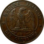 France 10 Centimes Napoleon III 1854 D KM# 771.4 EMPIRE FRANÇAIS D DIX CENTIMES coin reverse France 10 Centimes Napoleon III 1854 D KM# 771.4 EMPIRE FRANÇAIS D DIX CENTIMES coin reverse
