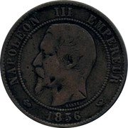 France 10 Centimes Napoleon III 1856 W KM# 771.7 NAPOLEON III EMPEREUR BARRE 1855 coin obverse France 10 Centimes Napoleon III 1856 W KM# 771.7 NAPOLEON III EMPEREUR BARRE 1855 coin obverse