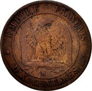 France 10 Centimes Napoleon III 1857 MA KM# 771.6 EMPIRE FRANÇAIS MA DIX CENTIMES coin reverse France 10 Centimes Napoleon III 1857 MA KM# 771.6 EMPIRE FRANÇAIS MA DIX CENTIMES coin reverse