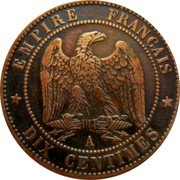 France 10 Centimes Napoleon III 1863 A KM# 798.1 EMPIRE FRANÇAIS A DIX CENTIMES coin reverse France 10 Centimes Napoleon III 1863 A KM# 798.1 EMPIRE FRANÇAIS A DIX CENTIMES coin reverse