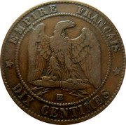 France 10 Centimes Napoleon III 1863 BB KM# 798.2 EMPIRE FRANÇAIS BB DIX CENTIMES coin reverse France 10 Centimes Napoleon III 1863 BB KM# 798.2 EMPIRE FRANÇAIS BB DIX CENTIMES coin reverse