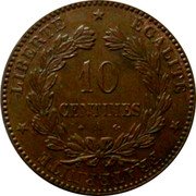 France 10 Centimes Ceres 1877 A KM# 815.1 LIBERTÉ ÉGALITÉ FRATERNITÉ 10 CENTIMES A coin reverse France 10 Centimes Ceres 1877 A KM# 815.1 LIBERTÉ ÉGALITÉ FRATERNITÉ 10 CENTIMES A coin reverse