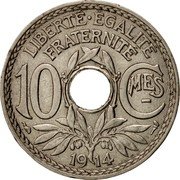 France 10 Centimes Phrygian Cap 1914 dash KM# 866 LIBERTÉ ÉGALITÉ FRATERNITÉ 10 CMES 1914 coin reverse France 10 Centimes Phrygian Cap 1914 dash KM# 866 LIBERTÉ ÉGALITÉ FRATERNITÉ 10 CMES 1914 coin reverse
