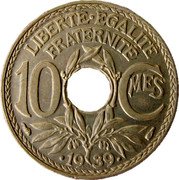 France 10 Centimes Phrygian Cap 1939 KM# 889.2 LIBERTÉ ÉGALITÉ FRATERNITÉ 10 CMES 19 39 coin reverse France 10 Centimes Phrygian Cap 1939 KM# 889.2 LIBERTÉ ÉGALITÉ FRATERNITÉ 10 CMES 19 39 coin reverse