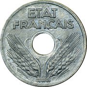 France 10 Centimes Grain Sprigs 1941 KM# 898.1 ETAT FRANÇAIS A. DE G. coin obverse France 10 Centimes Grain Sprigs 1941 KM# 898.1 ETAT FRANÇAIS A. DE G. coin obverse